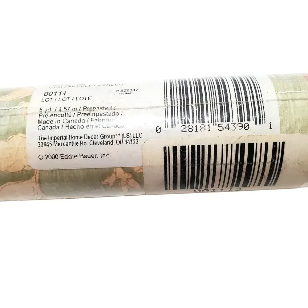 Vtg Eddie Bauer Imperial Wallpaper Border 5 yds Sage with Cream Floral 30942250